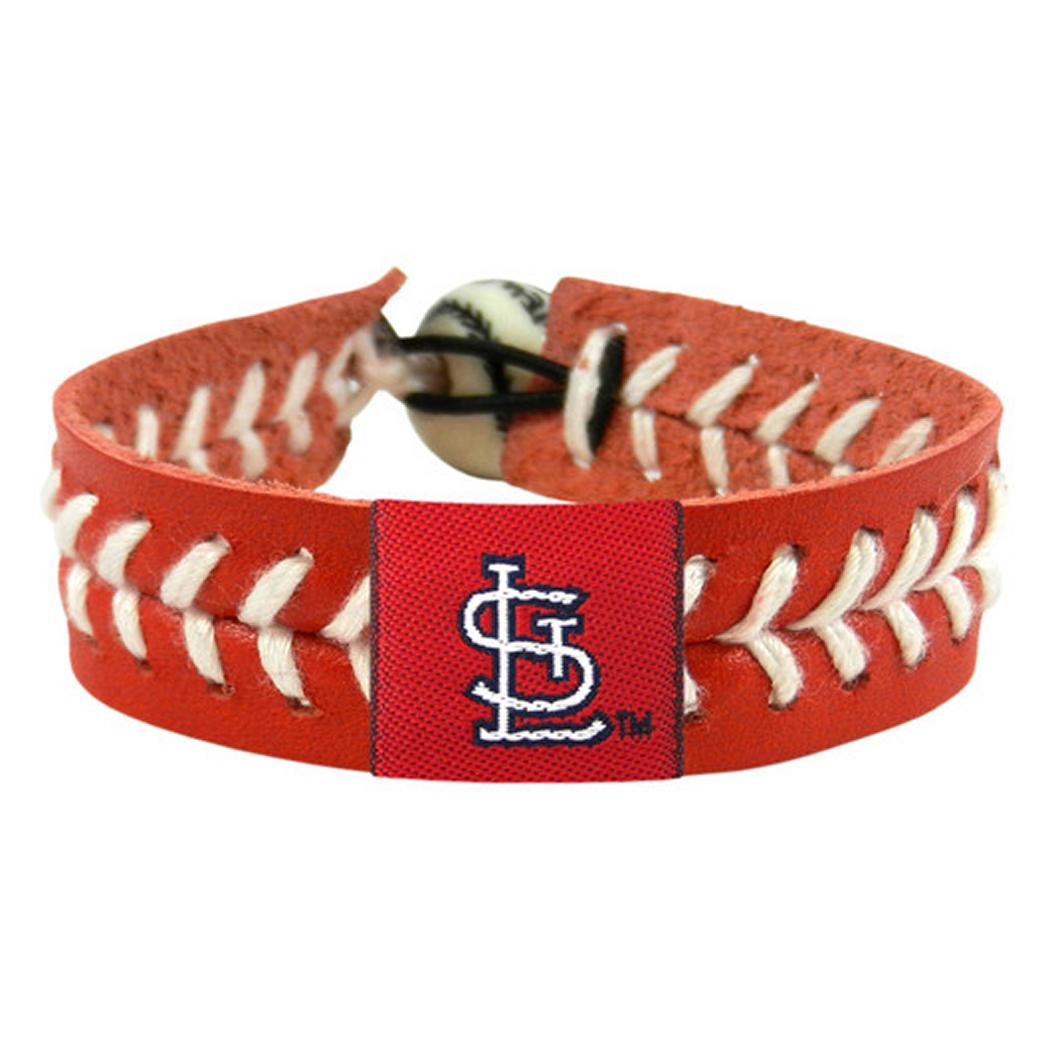 Sports Roadhouse Saint Louis Cardinals Team Color Leather Baseball Bracelet